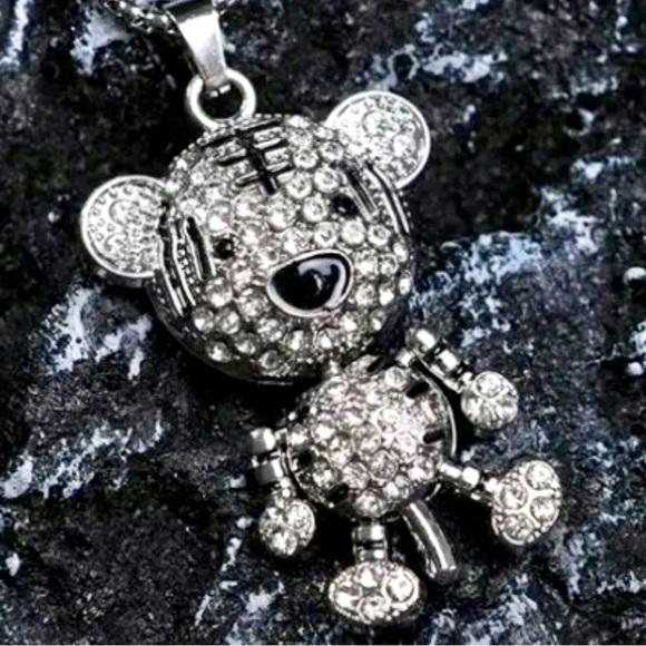 Betsey Johnson Lovable Little Articulating Cartoon Baby Bear Necklace - Picture 1 of 4